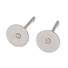 Tarnish Resistant 316 Surgical Stainless Steel Flat Round Blank Peg Stud Earring Settings LS-X-STAS-R073-06-3