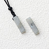 Natural Labradorite Cuboid Pendant Black Cotton Cord Necklaces FS-WG3353C-09-1