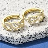 Brass Clear Cubic Zirconia Hoop Earrings EJEW-M047-25G-1