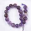 Natural Purple Phantom Quartz Purple Lodolite Quartz Beads Strands G-S333-12mm-030-01-2