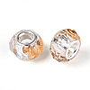 Transparent Resin Rondelle European Beads RESI-N044-01-3