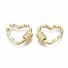 Brass Micro Pave Cubic Zirconia Screw Carabiner Lock Charms KK-N227-27G-01-NF-2