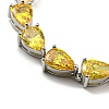 Rack Plating Brass Pave Cubic Zirconia Teardrop Links Bracelets for Women BJEW-H604-01P-04-2