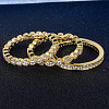 3Pcs 3 Styles Brass Micro Pave Clear Cubic Zirconia Finger Rings for Women FS-WG3CB6F-02-2