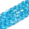 Transparent Electroplate Glass Beads Strands LS-EGLA-N023-6x8mm-A07-1