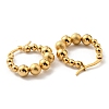 PVD Vacuum Plating 304 Stainless Steel Beaded Hoop Earrings for Women EJEW-F319-03G-3