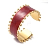 304 Stainless Steel Enamel Cuff Bangles for Women LS-BJEW-F518-03C-G-2