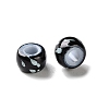 Spray Painted ABS Plastic European Beads KY-G033-01A-11-2