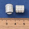 Rack Plating Brass Pave Clear Cubic Zirconia European Beads KK-M285-26S-3