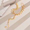 Brass Hollow Flower Tassel Anklets with Toe Chains for Women's Summer Dress OQ1163-4