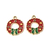 304 Stainless Steel Enamel Pendants STAS-L300-012G-32-1