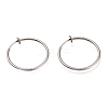 Tarnish Resistant 304 Stainless Steel Retractable Clip-on Hoop Earrings X-STAS-O135-01G-1