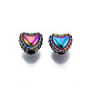 Rack Plating Rainbow Color Alloy Beads PALLOY-S180-341-2