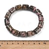 Column Natural Rhodonite Beads Stretch Bracelets for Women Men BJEW-A148-01A-26-5