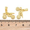 Brass Micro Pave Clear Cubic Zirconia Pendants CU-CBABDE1-04G-3