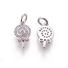 Brass Micro Pave Cubic Zirconia Charms ZIRC-E161-23P-1