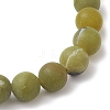 Frosted Natural TaiWan Jade Round Beaded Stretch Bracelets for Women Men BJEW-JB11478-02-4