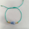 Braided Porcelain Fish Charm Adjustable Bracelets LS-JI6734-9-1