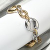 304 Stainless Steel Irregular Oval Link Chain Bracelets for Women BJEW-D456-05GP-01-1