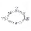 Tarnish Resistant 304 Stainless Steel Charm Bracelets BJEW-G544-04P-3