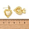 Heart Brass Enamel Stud Earrings EJEW-Z086-17G-01-5