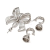 Brass Micro Pave Clear Cubic Zirconia Fold Over Clasps KK-U059-57P-2