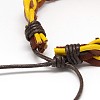 Trendy Unisex Casual Style Braided Waxed Cord and Leather Bracelets BJEW-L297-M-4