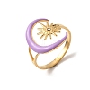 304 Stainless Steel Enamel Cuff Open Rings RJEW-D352-07G-2