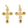 Brass Micro Pave Cubic Zirconia Pendants KK-H262-08G-1