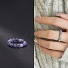 Natural Blue Spot Jasper Stretchy Finger Rings FS-WG01730-14-1