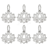 6Pcs Hollow 925 Sterling Silver Lotus Charms STER-DR0001-34-1