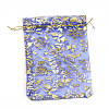 Rose Printed Organza Bags OP-R021-7x9-08-2