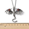 Alloy Enamel Dragon Pendant Necklaces NJEW-V005-01AS-02-3