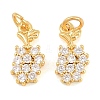 Brass Micro Pave Cubic Zirconia Charms KK-F927-17G-1
