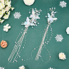 2Pcs Acrylic with Alloy Crystal Rhinestone Clear AB Butterfly Tassel Alligator Hair Clips Set AJEW-WH20080-59A-3