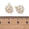 Brass Pave Clear Cubic Zirconia Charms CU-CBAD360-08G-04-3