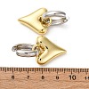Two Tone Heart Brass Hoop Earrings EJEW-D322-12GP-01B-5
