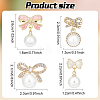 4 Pairs 4 Styles Alloy Enamel Bowknot & Plastic Pearl Dangle Stud Earrings with Sterling Silver Pins EJEW-AN0004-93-2