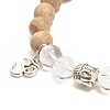 Aum/Om Symbol & Buddha Alloy Charm Bracelet for Teen Girl Women BJEW-JB07726-4