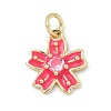 Brass Pave Clear Cubic Zirconia Pendants KK-H255-06G-04-1