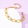 304 Stainless Steel Oval Link Chain Bracelets for Women BJEW-F536-10G-5