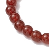 2Pcs Natural Carnelian & Natural White Jade Beaded Stretch Bracelets BJEW-JB11197-5