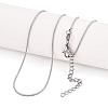 1MM 304 Stainless Steel Round Snake Chain Necklaces NJEW-N059-03P-1