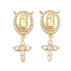 Brass Pave Cubic Zirconia Pendants KK-U009-09B-G-1