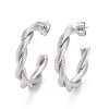 304 Stainless Steel Half Hoop Earrings X-EJEW-F257-07P-1