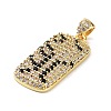 Rack Plating Brass Micro Pave Cubic Zirconia Pendants KK-P247-06G-2