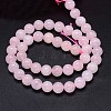 Round Natural Grade A Madagascar Rose Quartz Beads Strands G-F222-40-8mm-3