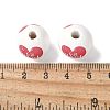 Mother's Day Theme Printed Wood European Beads WOOD-F016-12-3