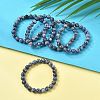 Natural Blue Spot Jasper Beaded Stretch Bracelets BJEW-Q692-35-8mm-1