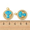 Brass Micro Pave Cubic Zirconia with Synthetic Opal Pendants KK-D096-05A-01-3